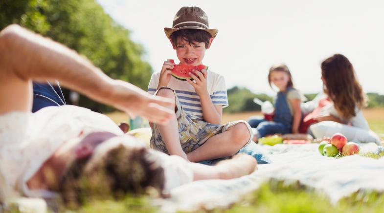 Familie beim Picknick