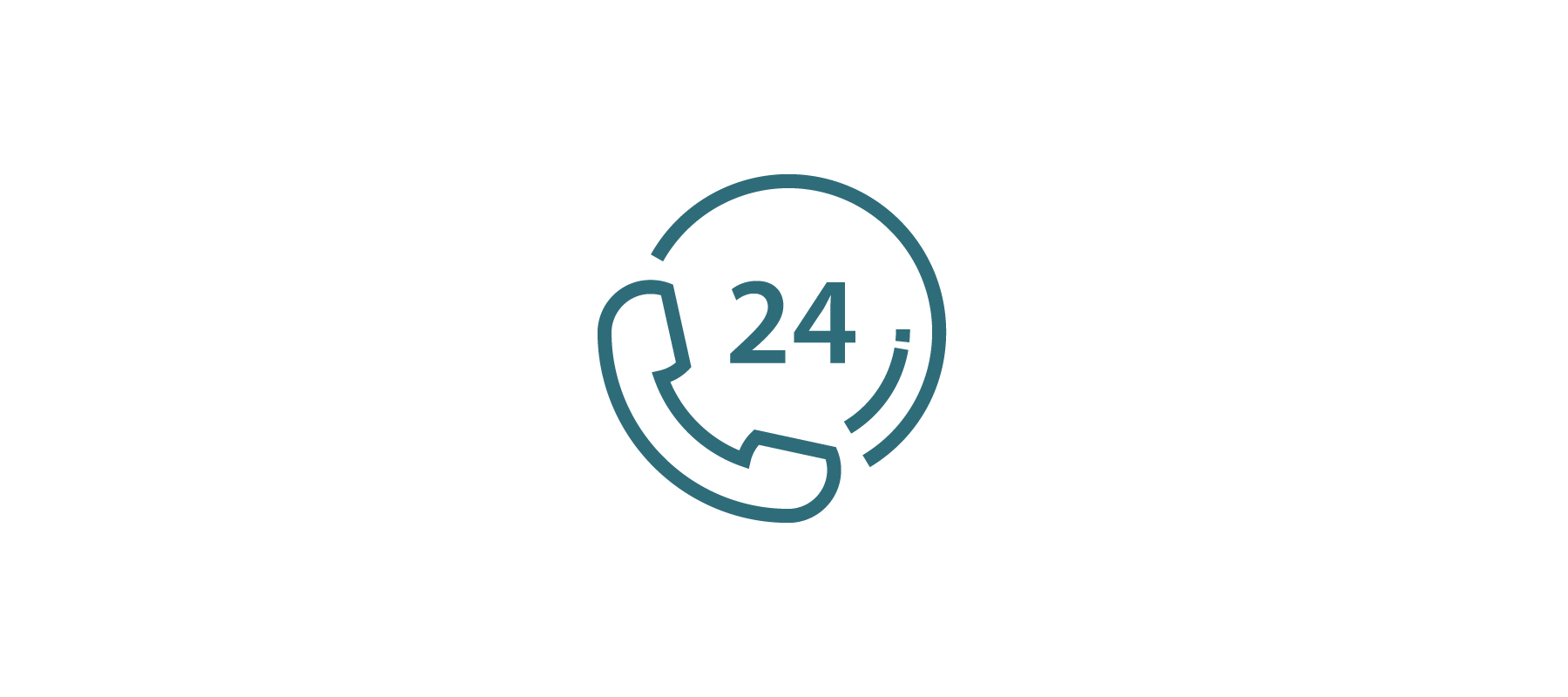 Symbol: Telefonhörer mit der Zahl 24