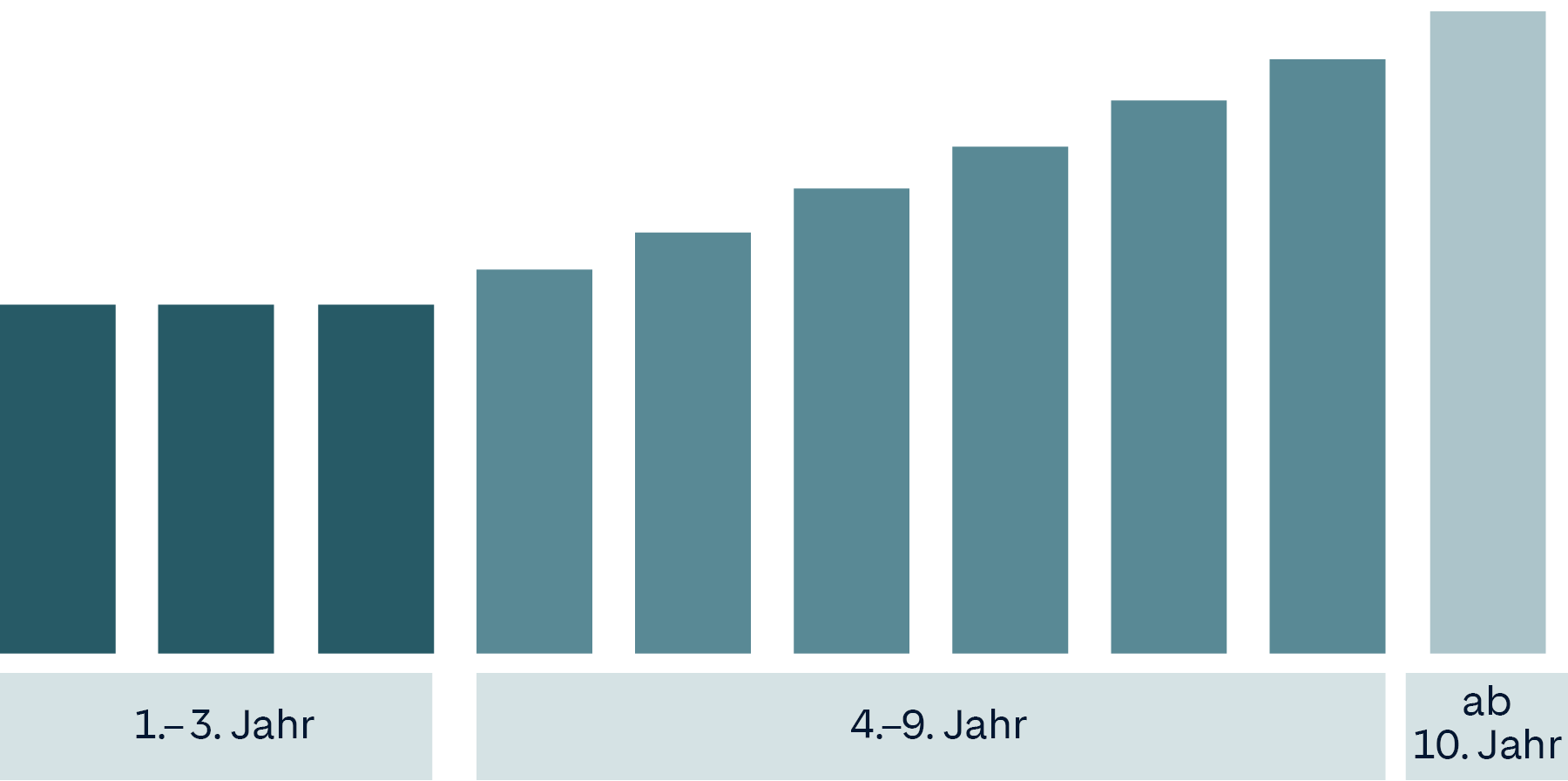 Grafik: Darstellung der monatlichen Beitragsstufen