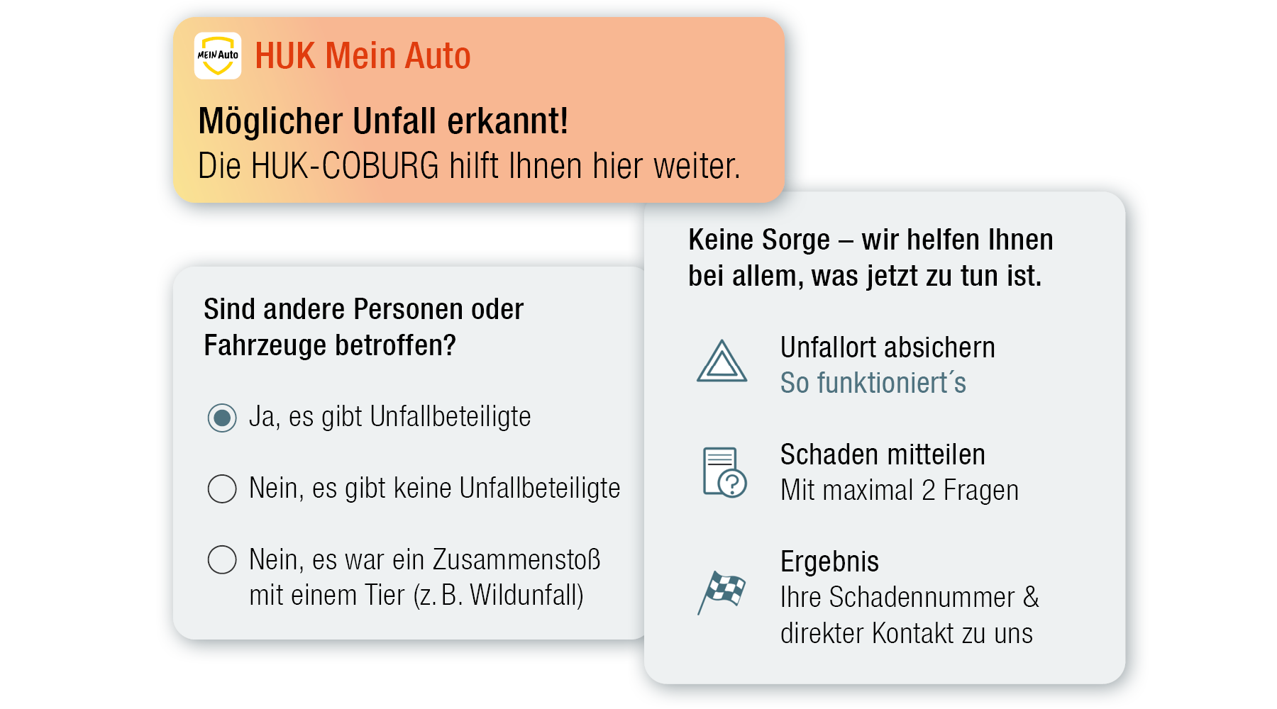 Ausschnitte aus der App Mein Auto