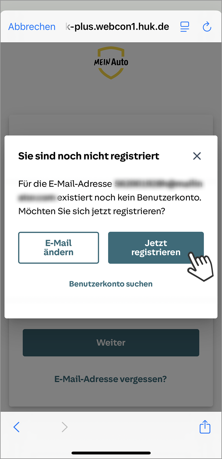 Telematik einrichten Fahrer: Anmeldung wird vorbereitet
