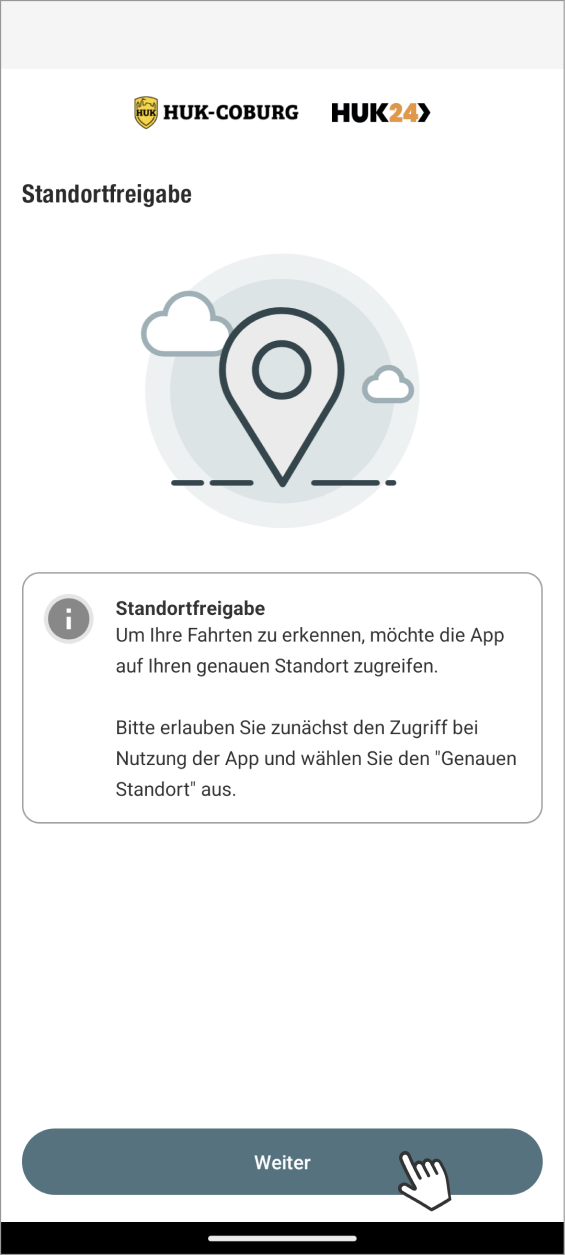 Telematik einrichten Fahrer: Android: Standortfreigabe