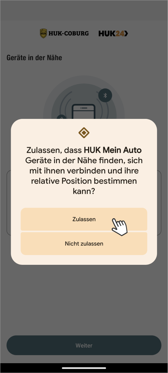 Telematik einrichten: Android: Geräte in der Nähe