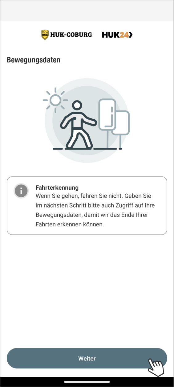 Telematik einrichten: Android: Bewegungsdaten