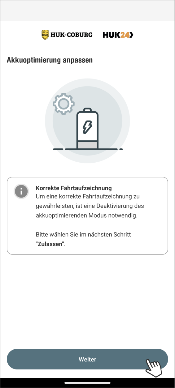 Telematik einrichten: Android: Akku optimieren