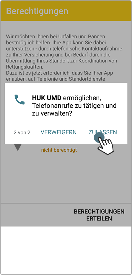 UMD Verwaltung Telefonanrufe zulassen