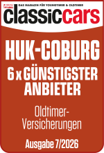 Siegel Classic Cars, 6x Günstigster Anbieter Oldtimer-Versicherungen, Ausgabe 7/2026