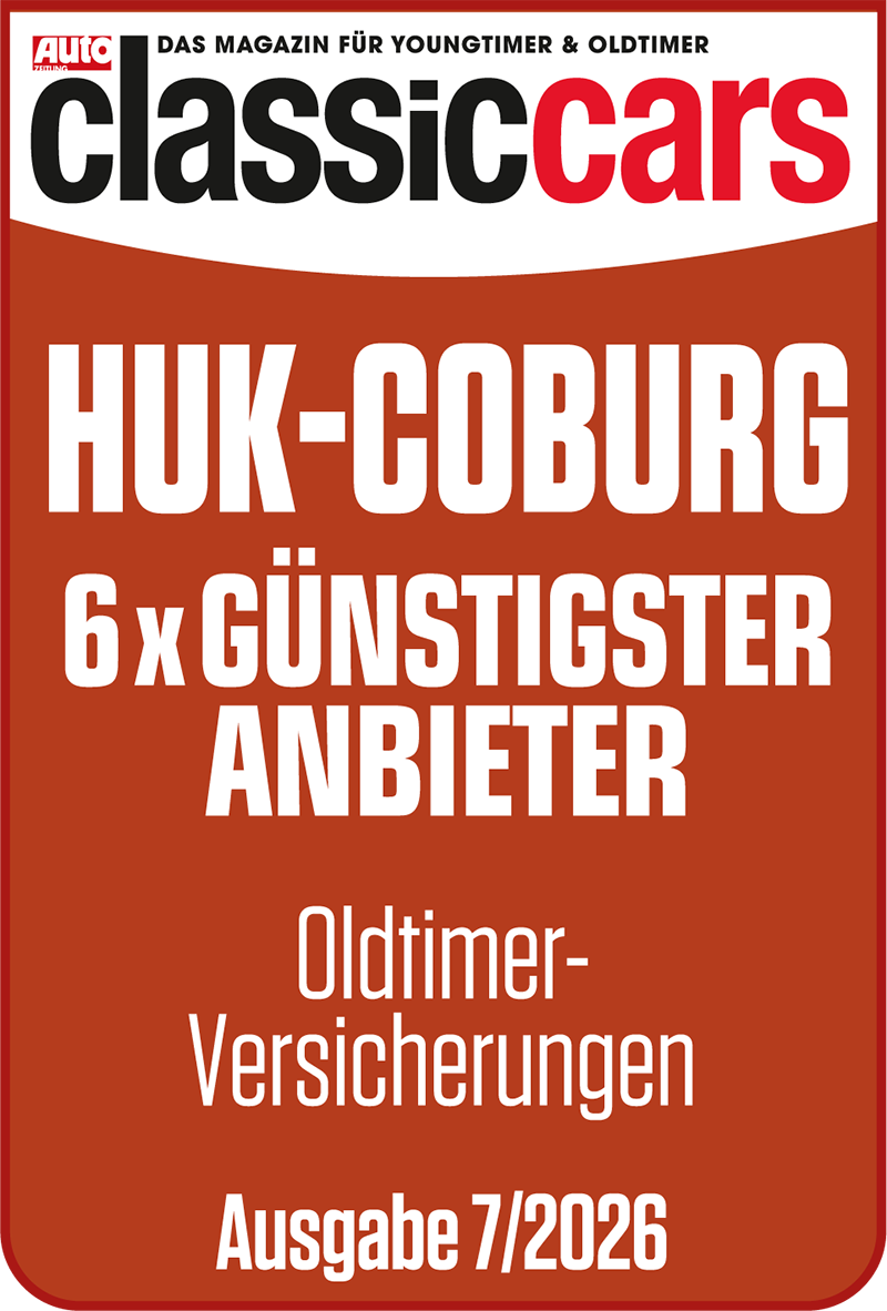 Siegel Classic Cars, 6x Günstigster Anbieter Oldtimer-Versicherungen, Ausgabe 7/2026