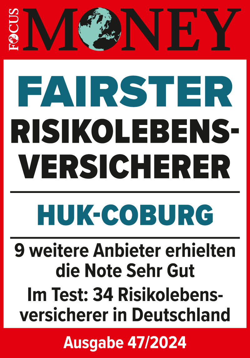 Siegel Focus Money: Fairster Risikolebensversicherer Ausgabe 47/2024.