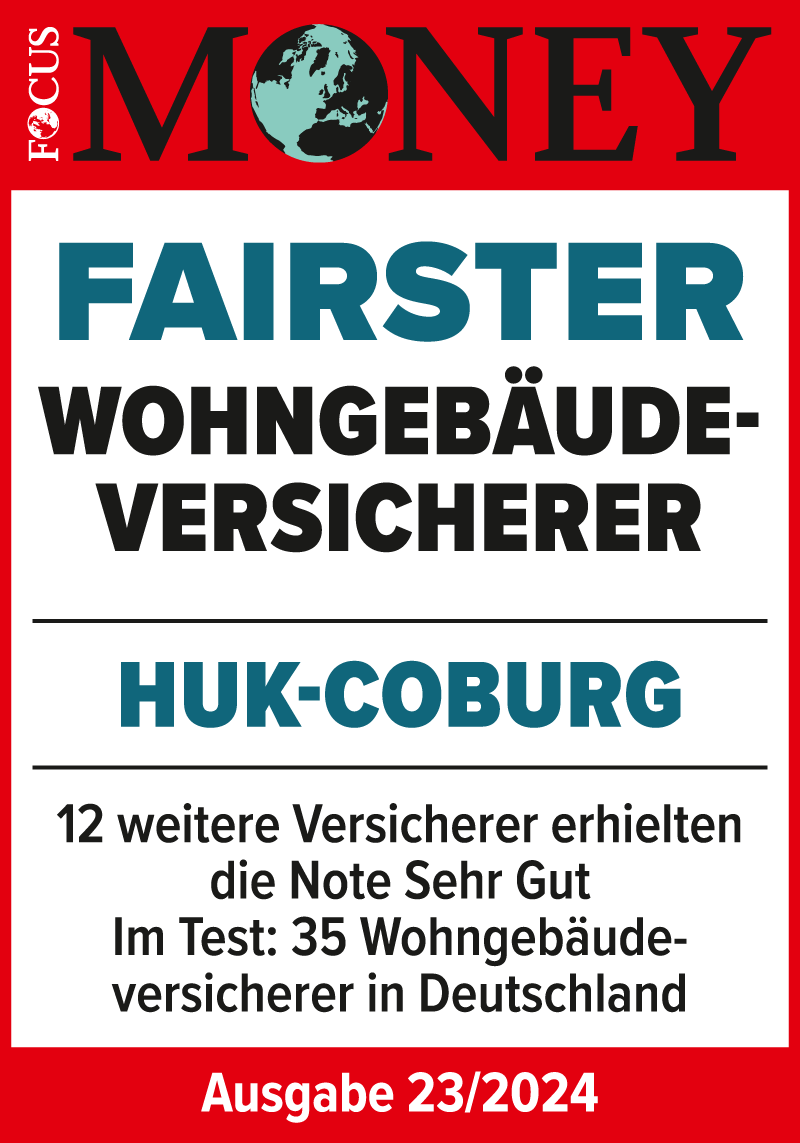 Focus Money – Fairster Wohngebäudeversicherer – Note Sehr gut – Ausgabe 23/2024