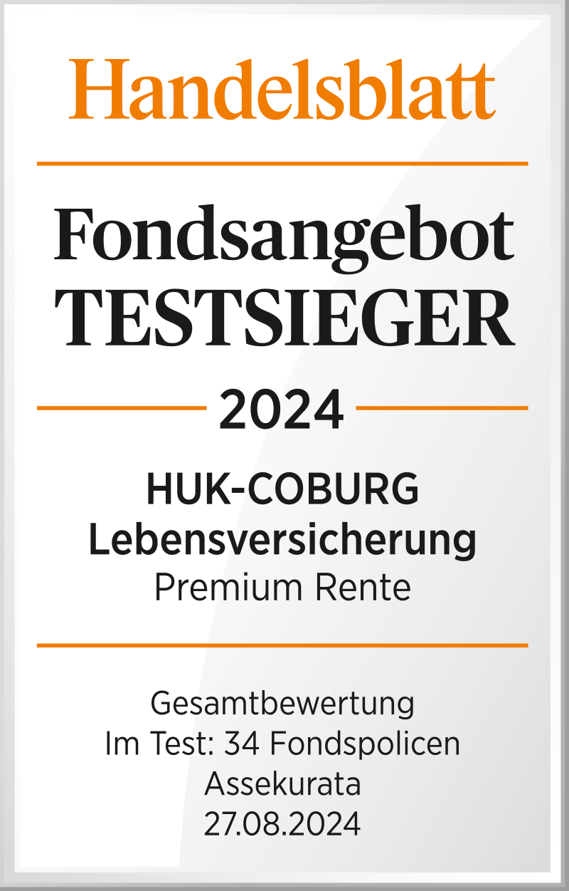 Handelsblatt Siegel, Fondsangebot Testsieger 2024 Premium Rente, 27.08.2024