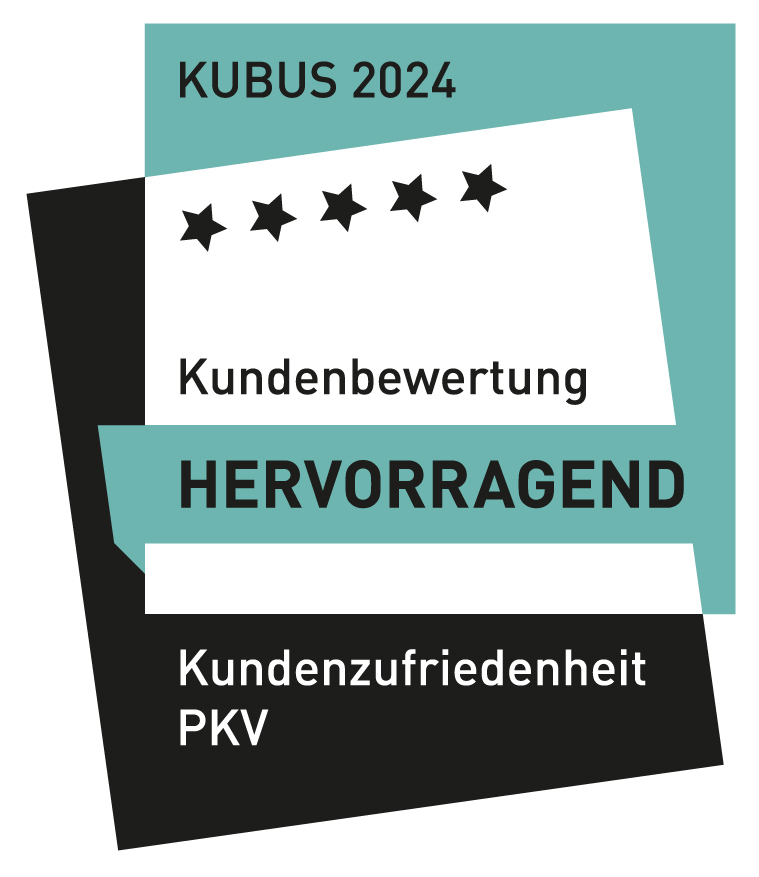 Siegel KUBUS 2024, Kundenbewertung Hervorragend, Kundenzufriedenheit PKV