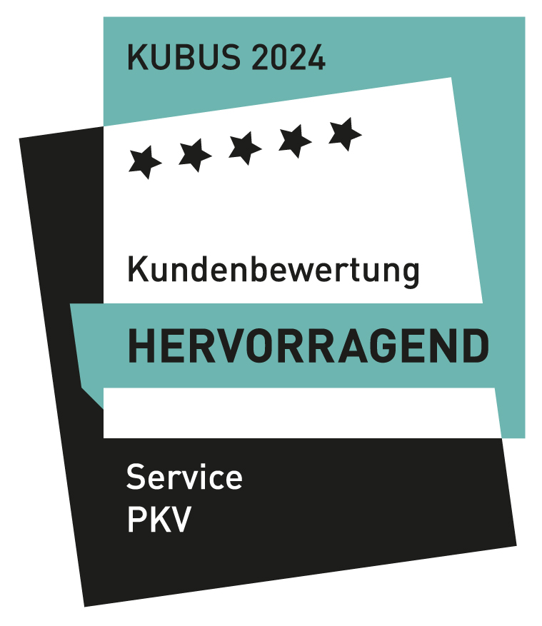 Siegel KUBUS 2024, Kundenbewertung Hervorragend, Service PKV