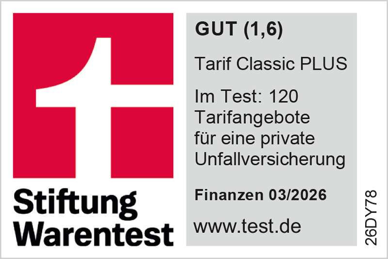 Stiftung Warentest: GUT (1,6) für Tarif Classic PLUS