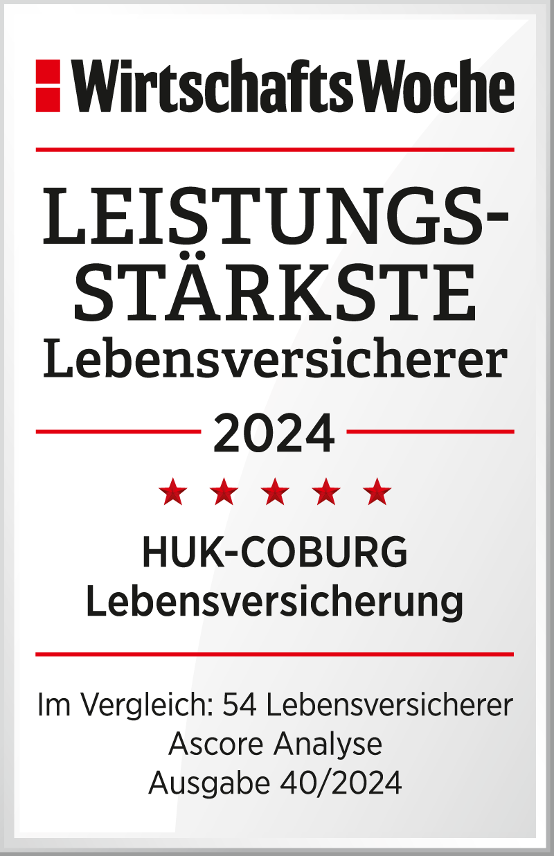 Auszeichnung Wirtschaftswoche | Leistungsstärkste Lebensversicherer 2024 | Ausgabe 40/2024