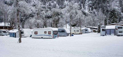 Campingplatz im Winter