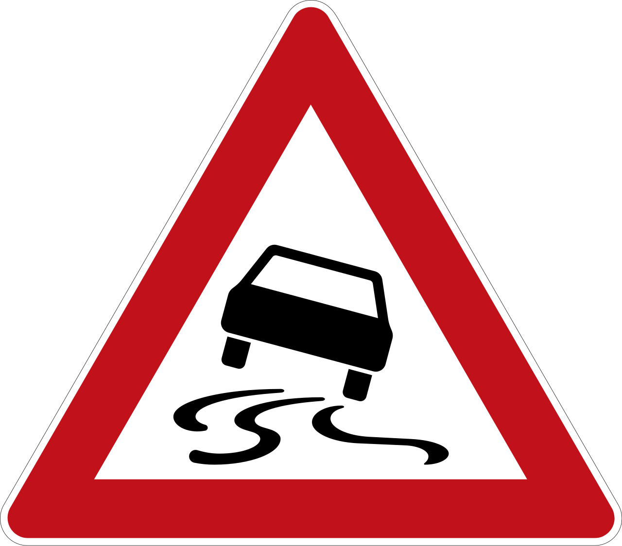 Verkehrschild: Schleudergefahr