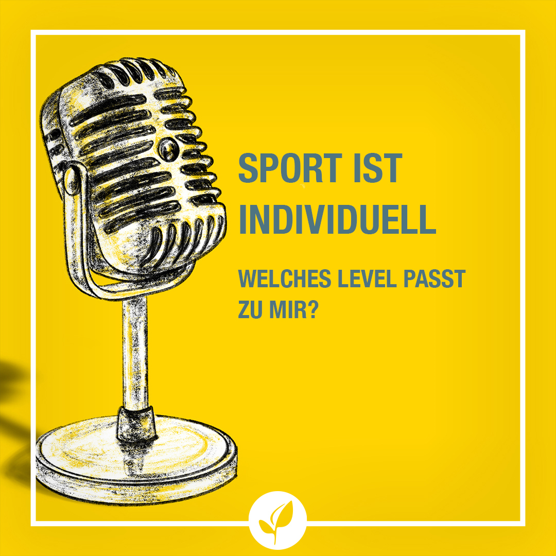 Microphon mit Text: Sport ist individuell - welches Level passt zu mir?