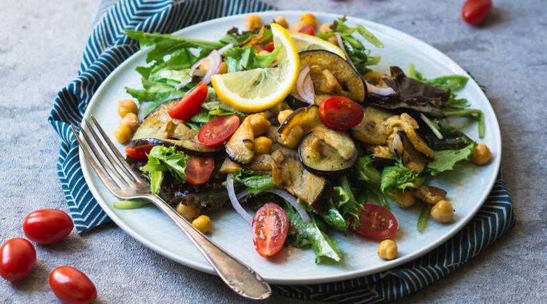 Salat mit Auberginen