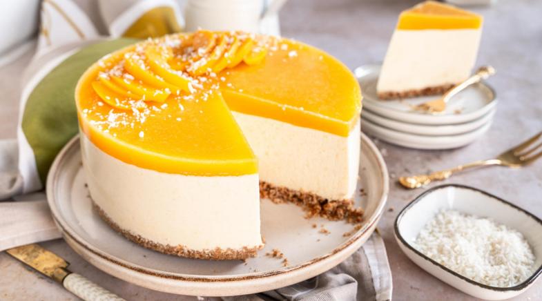 No Bake Cheesecake mit Pfirsich