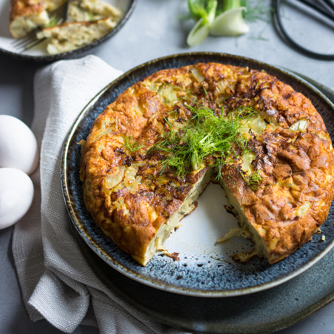 Fenchel-Frittata mit Mozzarella