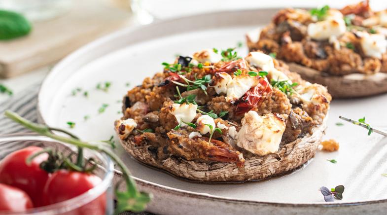 Champignons gefüllt mit Couscous