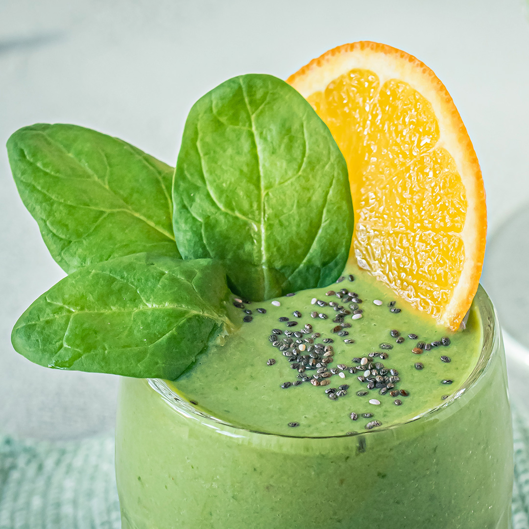 Grüner Smoothie mit Spinat