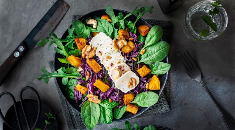 Kürbissalat mit Ziegenkäse