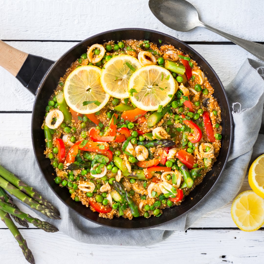 Paella mit Spargel